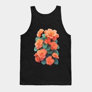 Orange Begonia Flowers Tank Top